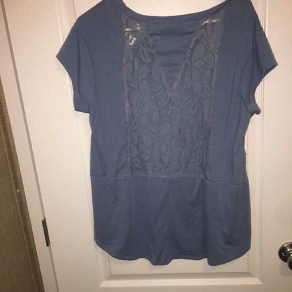 Rue 21 Women's Blue Lace Front Blouse Small - Picture 3 of 6